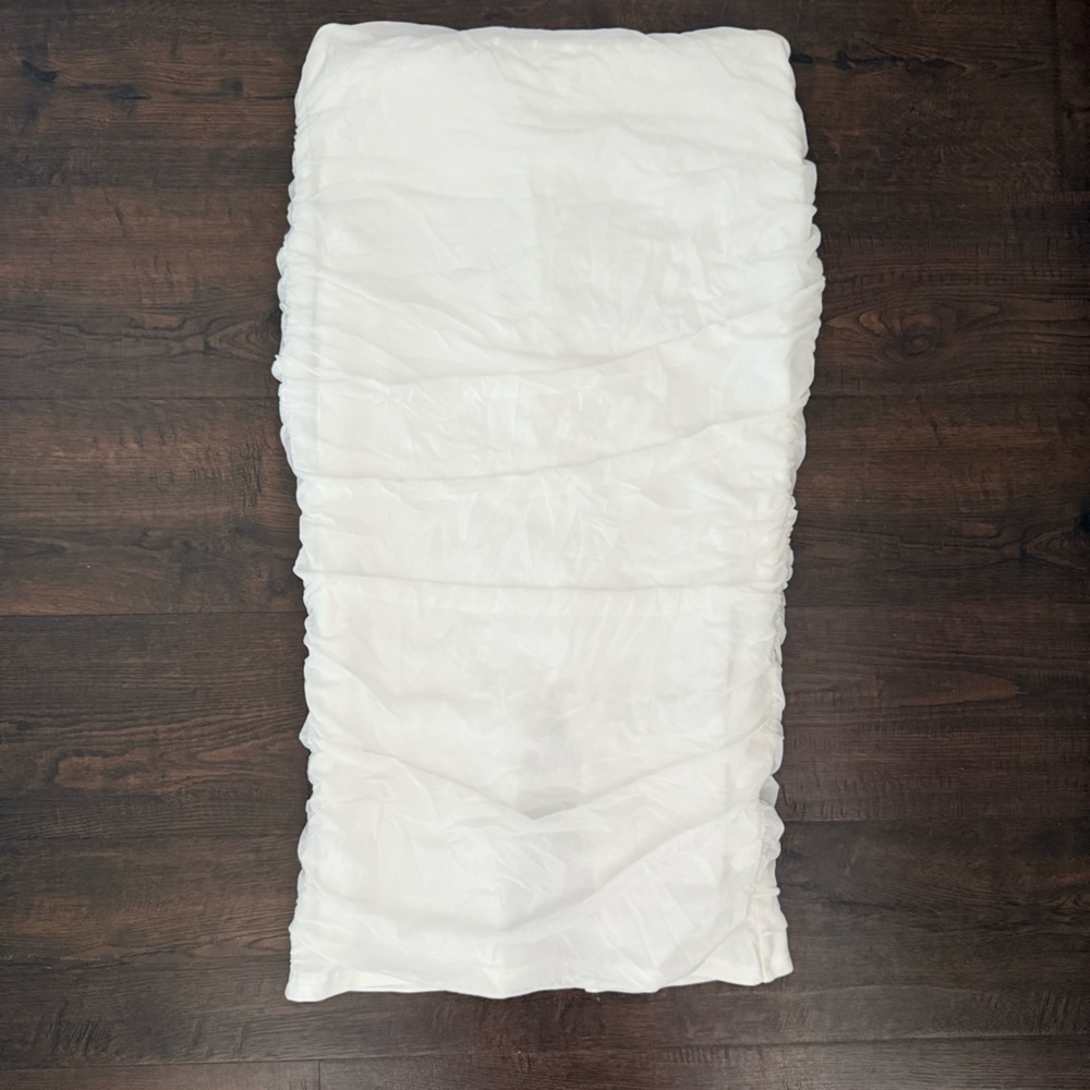 White Ruched Fabric